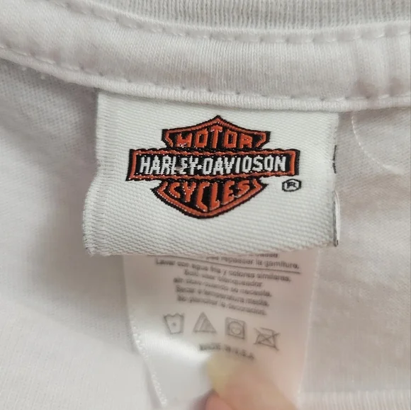 Harley-Davidson White Tee with American Flag Graphic โ Size XL - Picture 3 of 5